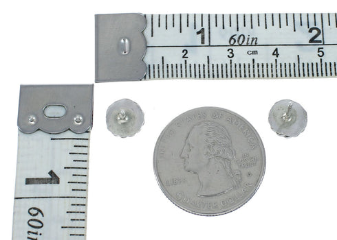 Sterling Silver White Opal Zuni Post Stud Earrings NX11510